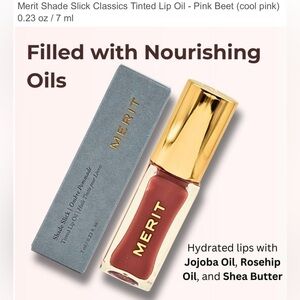 Merit Shade Slick Tinted Lip Oil (Pink Beet) NIB